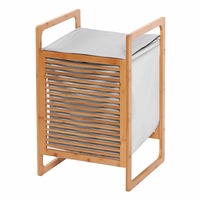Sherwood Home Foldable Bamboo Laundry Hamper with Lid & Handle