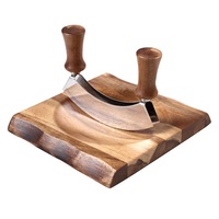 Sherwood Home Mezzaluna with Acacia Board Natural Brown