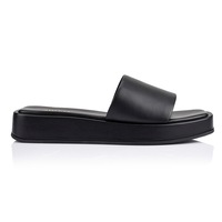 Siren Women's Morris Flatform Sandals Black Leather (EU 36-41)