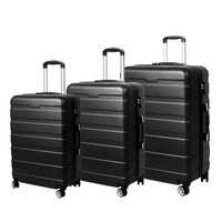 Slimbridge 3 Piece Hardcase Luggage Suitcase Set Black (55cm/65cm/75cm)
