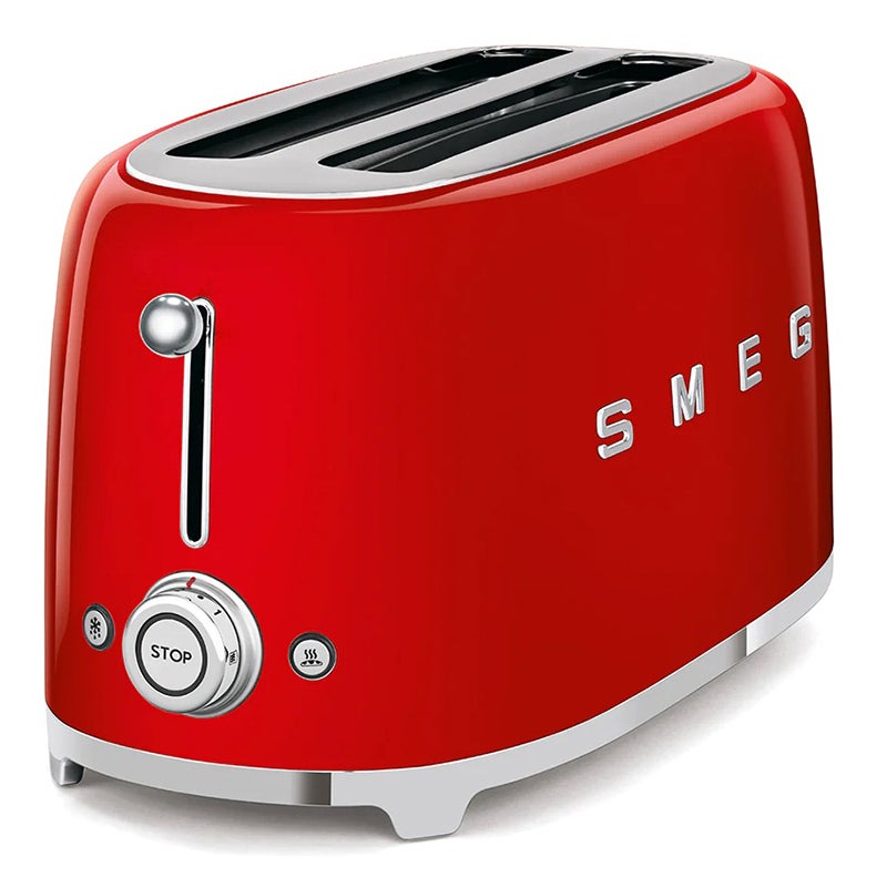 Smeg 50s Retro Style Longslot 4 Toaster Red TSF02RDAU