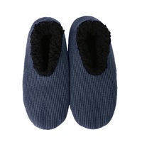 SnuggUps Men's Cord Slippers Navy (Medium, Large)