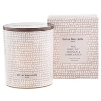 Royal Doulton Elements Pink Grapefruit, Geranium & Amber Woods Scented Soy Candle 300g