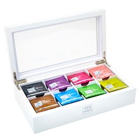 Tea Tonic White Wooden Luxury Tea Chest & 56 Teabags