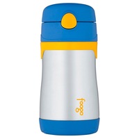 Thermos Foogo 210ml Stainless Steel Vacuum Insulated Drink Bottle with Straw Blue