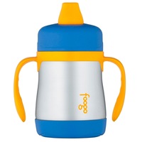 Thermos Foogo 210ml Stainless Steel Vacuum Insulated Soft Spout Sippy Cup with Handles Blue
