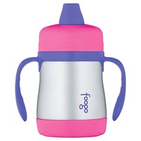 Thermos Foogo 210ml Stainless Steel Vacuum Insulated Soft Spout Sippy Cup with Handles Pink