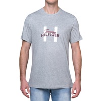 Tommy Hilfiger Men's Crew Neck Graphic Pique Cotton Blend T-Shirt Grey Heather (S, M, L, XL, XXL)