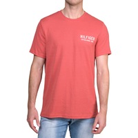 Tommy Hilfiger Men's Crew Neck Graphic Pique Cotton Blend T-Shirt Tuscan Red (S, M, L, XL)