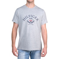 Tommy Hilfiger Men's Crew Neck Graphic T-Shirt 100% Cotton Grey Heather (S, M, L, XL)