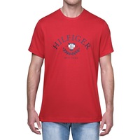 Tommy Hilfiger Men's Crew Neck Graphic T-Shirt 100% Cotton Mahogany (S, M, L, XL)