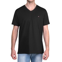 Tommy Hilfiger Men's Core Flag V-Neck T-Shirt Black (S, M, L, XL, XXL)