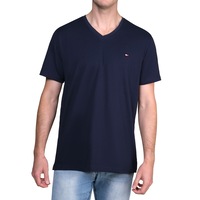 Tommy Hilfiger Men's Core Flag V-Neck T-Shirt Dark Navy (S, M, L, XL, XXL)