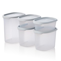 Tupperware 5 Piece One Touch Seal & Store Rectangular Container Set