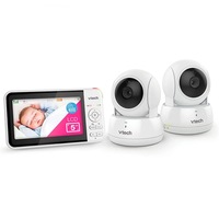 VTech BM5550AU-2 13cm Video and Audio Baby Monitor with Twin Motorised Pan & Tilt Cameras