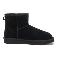 Yellow Earth Genuine Australian Sheepskin Mini Ugg Boots Black (US 5-12)