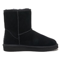Yellow Earth Genuine Australian Sheepskin Short Ugg Boots Black (US 5-13)