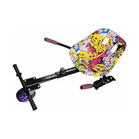 Adjustable Graffiti Hip-Pop Hoverkart Hoverboard Seat Attachment with Heavy Duty Frame, Available to Fit All Ages, Fits 6.5"/8"/10"