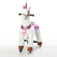 Ride-On Horse Push Toy w/Wheels Bounce Toy Horse Rider 3y+ KidsGro (Unicorn)