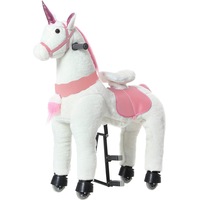 Ride-On Pink Horn Unicorn Horse Push Toy w/Wheels Bounce Toy Horse Rider 3y+ KidsGro (Medium Size)