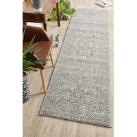 Evoke Nomad Runner Rug In Grey