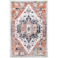 Estate Traditional Rug In Terracotta & White