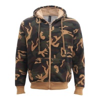 FIL Men's Camo Zip up Hoodie Fleeced Camouflage Military Print Jacket