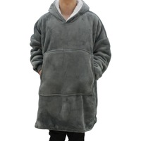FIL Oversized Hoodie Blanket Plush Warm Big Fleece Soft Pullover Adult Kids