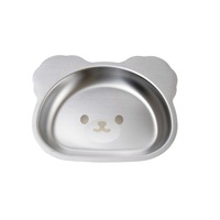 Kylin 304 Stainless Steel Brown Bear Dinner Plate 14.7*17.5cm