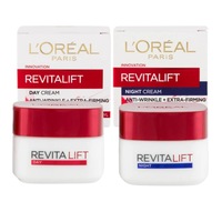 L'Oreal Paris Revitalift Hydrating Anti-Wrinkle + Extra Firming Day & Night Cream 50mL Duo
