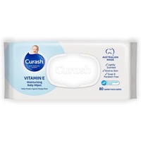 80 Pack Curash Vitamin E Baby Wipes - Ideal for Newborns - Ligthly Scented - pH Balanced - Kind to Skin - Soap  Alcohol  Paraben & Irritant Free - Wet Wipes - Baby Essentials