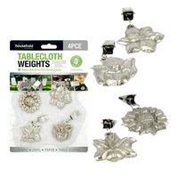 4pcs Tablecloth Clip On Weight Down Cover Clip Clamp Silver Metal Party Picnic