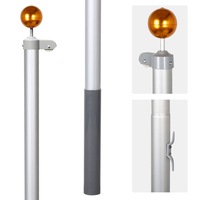 7.1M Aluminium Australian Aussie Flag Pole Flagpole Set