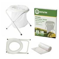 Folding Camp Toilet Travel Portable Camping Caravan w/ replacement bags Outdoor