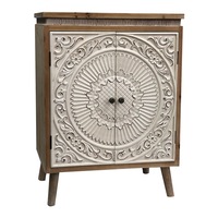 Moulded Mandala Double-Door Cabinet 65x87cm
