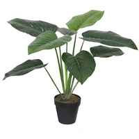 Potted Artificial Faux Elephant Ear Philodendron Plant, 60cm