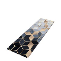 Non-Slip Home PVC Anti-Oil Waterproof Floor Mat Door Mat Kitchen Mat Black TILE