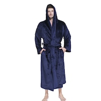 Plus Size Dressing Gown Fleece Robe Unisex BathRobe Long Hooded Mens Womens Sleepwear Pajamas 70-165KG