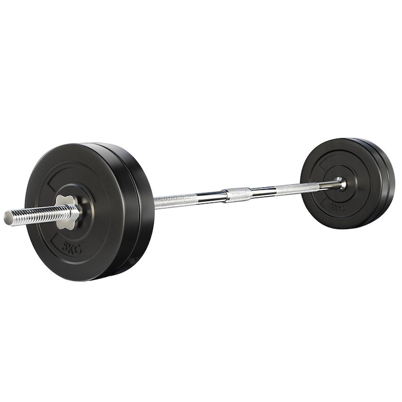 28KG Barbell Weight Set Plates Bar Bench Press Fitness Exercise Home Gym 168cm Australia