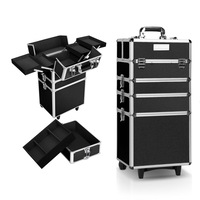 7 in 1 Portable Cosmetic Suitcase Trolley - Black