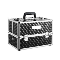 Portable Cosmetic Makeup Suitcase - Diamond Black