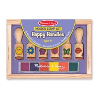 Melissa & Doug Wooden Stamp Set - Happy Handles
