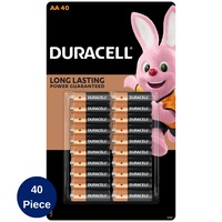 40 Pack Duracell AA Batteries Coppertop Alkaline Battery Bulk Pack