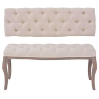 Deluxe End Of Bed Bench Window Seat Wooden Padded Linen Bedroom Furniture