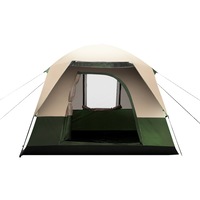 Family Camping Tent 4 Person Hiking Beach Tents Canvas Ripstop Green