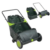 Garden Lawn Grass Leaves Debris Push Mower Sweeper Maintenance Cleaner 103L Bag