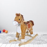 Kids Ride On Plush Rocking Horse Toy Toddler Animal Rocker