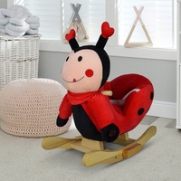 Kids Ride On Plush Rocking Toy Lady Bug Toddler Animal Rocker
