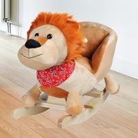 Kids Ride On Plush Rocking Toy Lion Toddler Animal Rocker