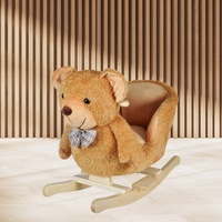 Kids Ride On Plush Rocking Toy Teddy Bear Toddler Animal Rocker